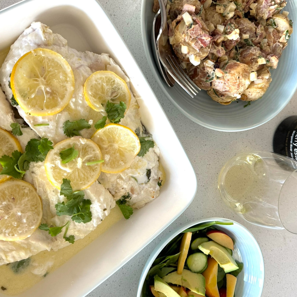 Catch of the Day Oven Baked Dhufish Flying Fish Cove Winery